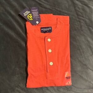 Nautica Men's Orange Short Sleeve Henley
